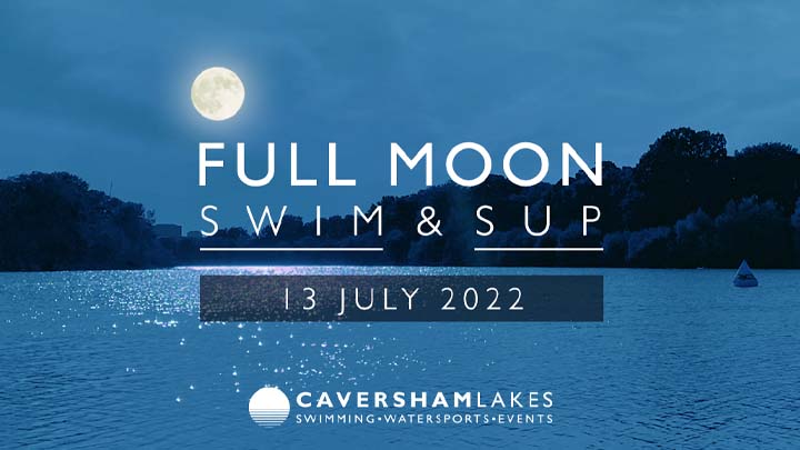 Moonlit lake with full moon swim and sup information on