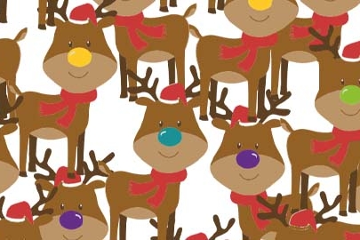 Banner of drawn reindeer