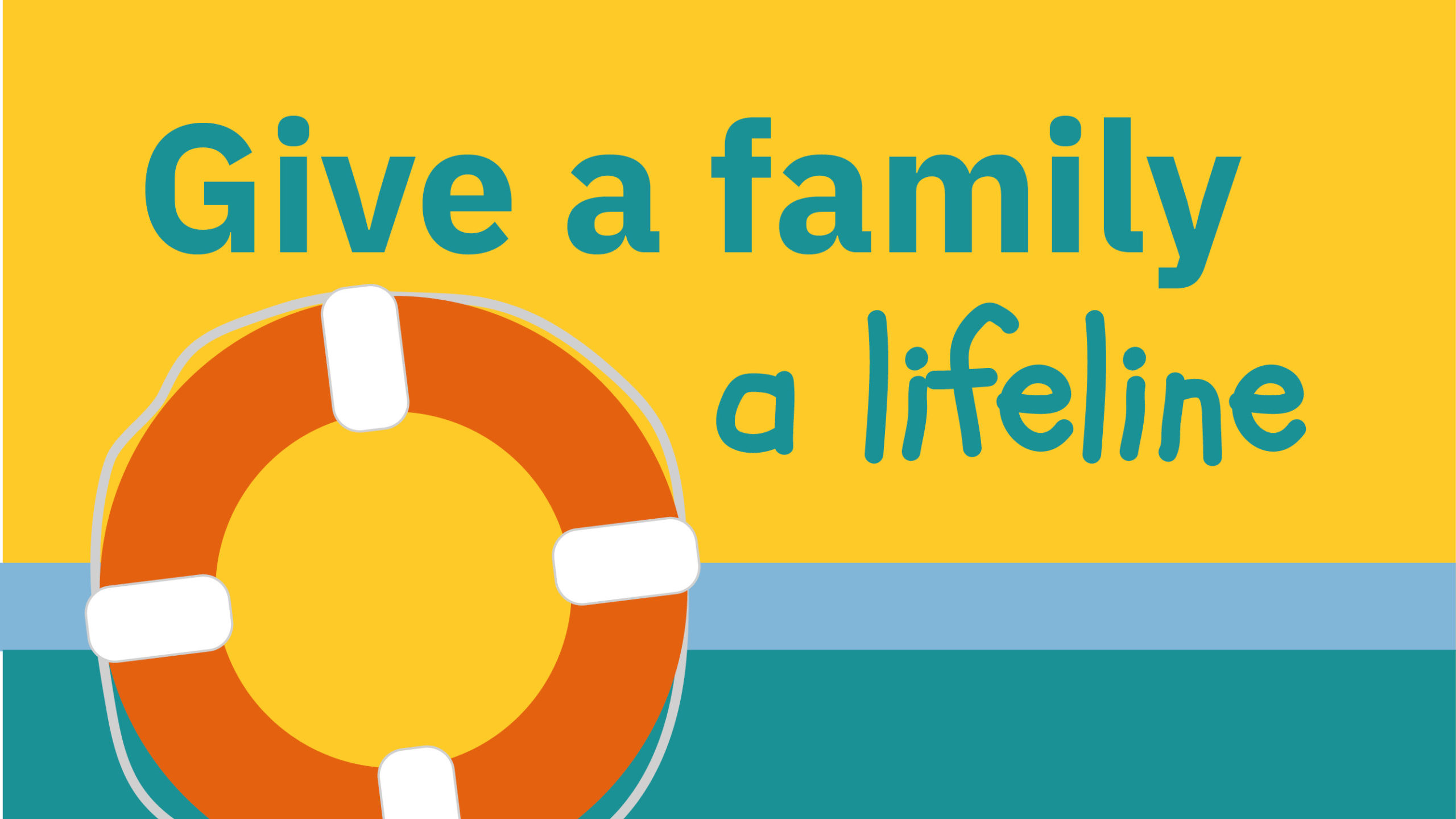 Give a family a lifeline with lifesaving equipment illustration